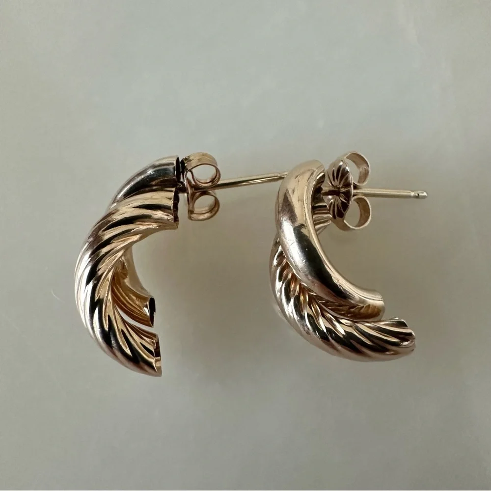 14k Solid Gold Earrings - Picture 11 of 14